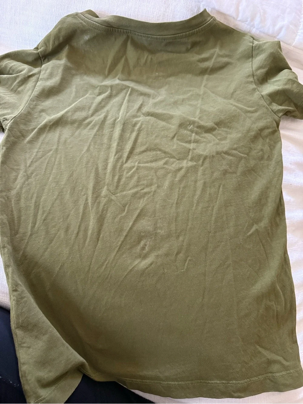 Balmain Olive Green Tee with orange Raised Logo